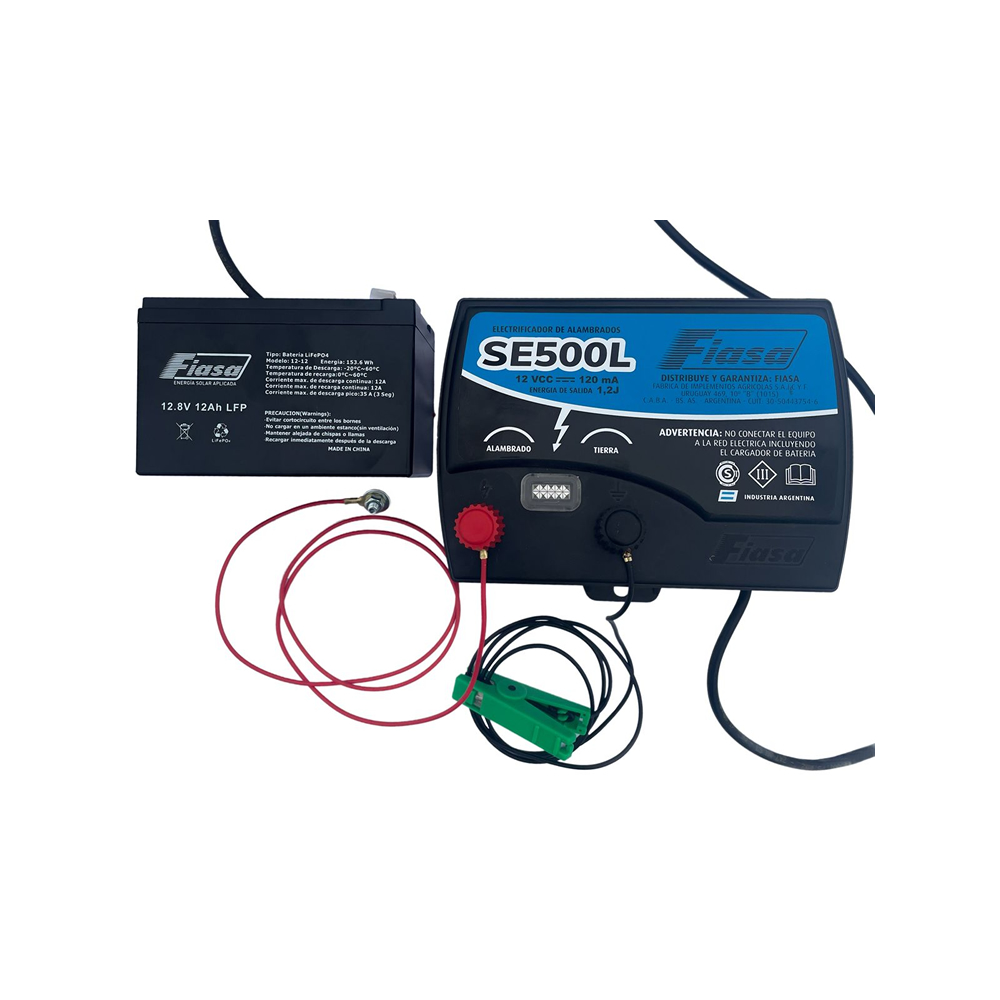 Electrificador Solar de Alambrados Fiasa® SE 500L con batería de litio incluída | fiasa.com.ar | Fábrica de Implementos Agrícolas